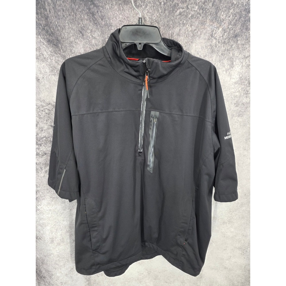 Mizuno Wind Shirt Mens XL Black Quarter Zip Short Sleeve Golfcore Windbreaker